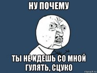 ну почему ты не идешь со мной гулять, сцуко