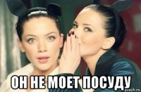  он не моет посуду