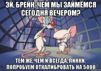 эй, брейн, чем мы займёмся сегодня вечером? тем же, чем и всегда, пинки. попробуем откалибровать на 5000