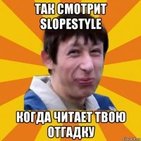 так смотрит slopestyle когда читает твою отгадку