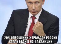  20% опрошенных граждан россии стали беднее из-за санкций