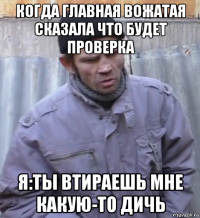 когда главная вожатая сказала что будет проверка я:ты втираешь мне какую-то дичь