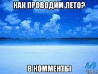 как проводим лето? в комменты