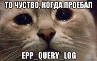 то чуство, когда проебал epp_query_log