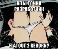 а ты точно разработчик flatout 2 reborn?