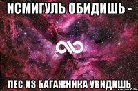 исмигуль обидишь - лес из багажника увидишь