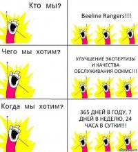 Beeline Rangers!!! Улучшение экспертизы и качества обслуживания ООКМС!!! 365 дней в году, 7 дней в неделю, 24 часа в сутки!!!