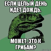 если целый день идет дождь, может, это к грибам?