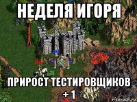 неделя игоря прирост тестировщиков + 1