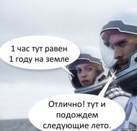 1 час тут равен
1 году на земле Отлично! тут и подождем следующие лето.