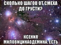 сколько шагов от смеха до грусти? ксения миловицина0демина: есть