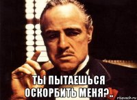  ты пытаешься оскорбить меня?..