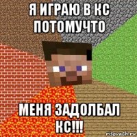 я играю в кс потомучто меня задолбал кс!!!