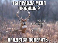 ты правда меня любишь ? придется поверить ..