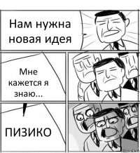 Нам нужна новая идея Мне кажется я знаю... ПИЗИКО