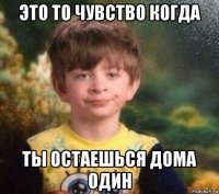 это то чувство когда ты остаешься дома один