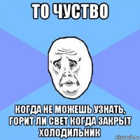 то чуство когда не можешь узнать, горит ли свет когда закрыт холодильник