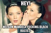 hey! nelson mandela fucking black racist!