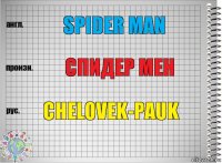 Spider man Спидер мен Chelovek-pauk