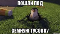 пошли под земную тусовку