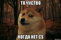 то чуство когда нет cs