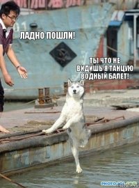 Ладно пошли! Ты что не видишь я танцую водный балет!