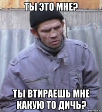 ты это мне? ты втираешь мне какую то дичь?