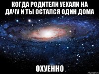 когда родители уехали на дачу и ты остался один дома охуенно