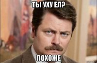 ты уху ел? похоже