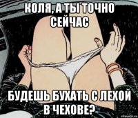 коля, а ты точно сейчас будешь бухать с лехой в чехове?