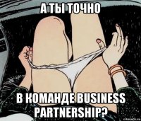 а ты точно в команде business partnership?