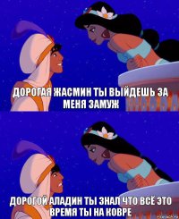 дорогая жасмин ты выйдешь за меня замуж дорогой аладин ты знал что всё это время ты на ковре