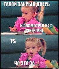 Такой закрыл дверь И посмотрел на энергию 1% Чо это за ....