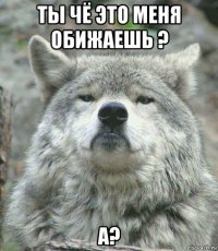 ты чё это меня обижаешь ? а?