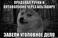 продовал ручки и оптоволокно через альтавиру завели уголовное дело