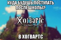 куда будешь поступать после школы? в хогвартс