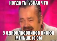 когда ты узнал что у одноклассников писюн меньше 10 см