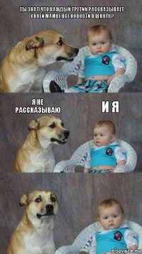 ты знал что каждый третий рассказывает своей мамке все новости в школе? я не рассказываю и я