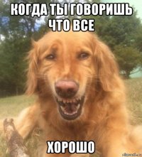 когда ты говоришь что все хорошо