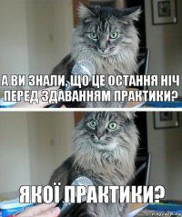 А ви знали, що це остання ніч перед здаванням практики? Якої практики?