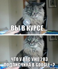 Вы в курсе... Что у вас уже 203 подписчика в Google+?