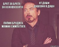 брат за брата - за основу взято от души душевно в душу папин бродяга, мамин симпотяга       