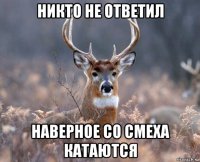 никто не ответил наверное со смеха катаются