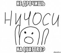 не дрочишь на quattro?