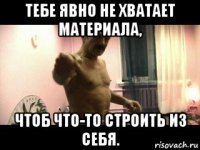 тебе явно не хватает материала, чтоб что-то строить из себя.