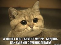  а может тебе ебнуть? муррр... будешь как куевый спутник летать!