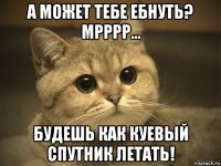 а может тебе ебнуть? мрррр... будешь как куевый спутник летать!