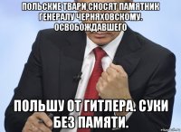 польские твари сносят памятник генералу черняховскому. освобождавшего польшу от гитлера. суки без памяти.