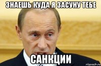 знаешь куда я засуну тебе санкции