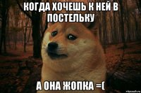 когда хочешь к ней в постельку а она жопка =(